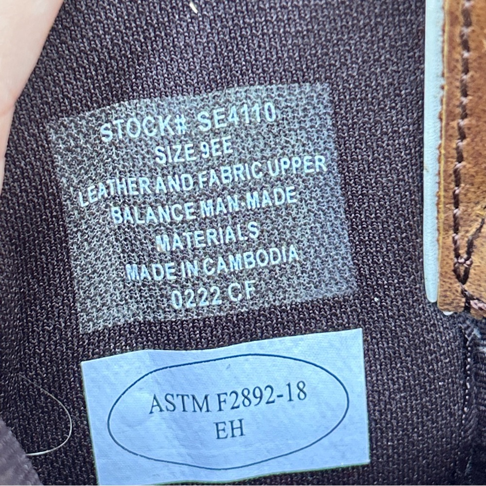 👢 Justin Work Boots SE4110 Men’s 9EE Brown & Blue 👢 - Picture 6 of 6